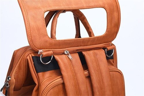Bolso Mochila Maternal Eco Cuero Imperm C/ Cambiador Rufina