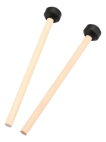 2 Piezas De Baquetas De Percusión Con Mango De Cabeza Plana