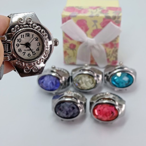 Imagen 3 de 7 de Anillo Reloj Con Tapa, De Cuarzo Con Pila