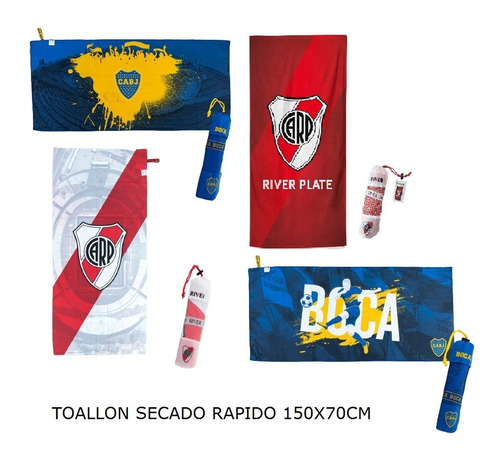 Toalla Toallon Secado Rapido Boca River Argentina Oficial   