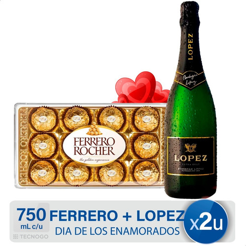 Chocolate Ferrero Rocher Espumante Lopez San Valentin Combo