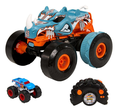 Vehículo Rc Hot Wheels Monster Trucks Rhinomite 2 En 1 Color Multicolor