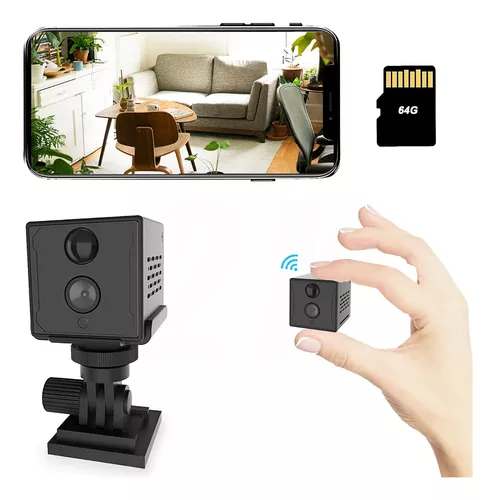 Cámara inalámbrica Mini cámara espía oculta portátil pequeña niñera  Características con cámara Body Pet HD 1080P, visión nocturna y detección  de