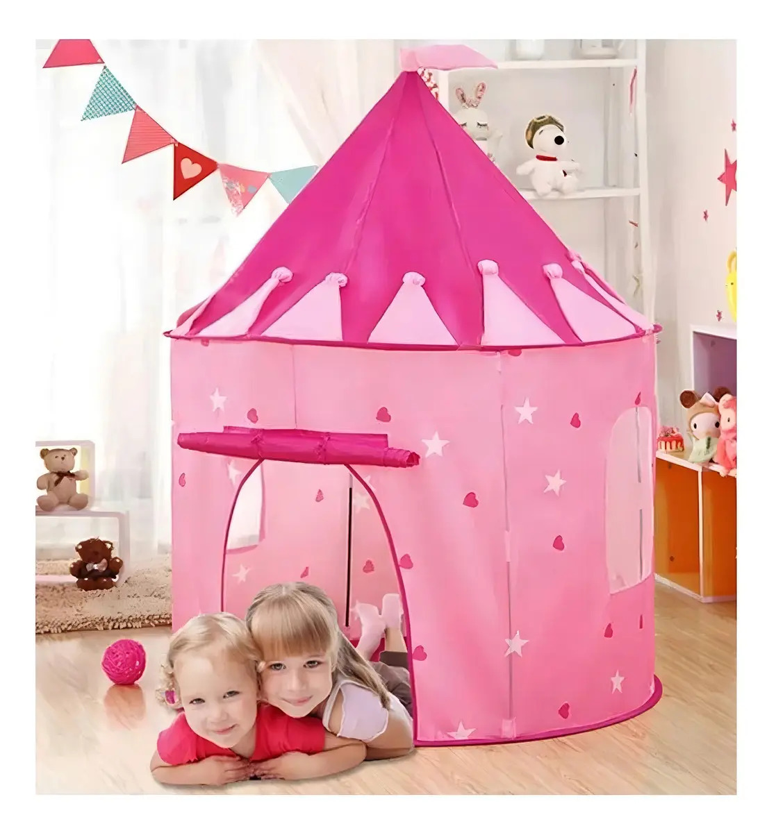 Barraca Toca Infantil Dobrável Tenda Cabana Princesa Menina Estampa Coração/estrela
