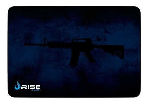 Imagem 1 de 2 de Mouse Pad gamer Rise Mode Gaming M4A1 de fibra e borracha g 290mm x 420mm x 3mm preto/azul