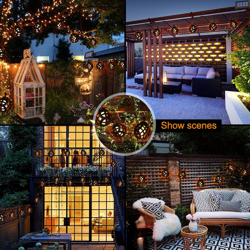 Luces Solares De Cadena Led Patio Jardín Jardín Luces