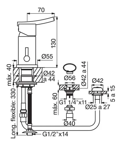 Canilla monocomando fv libby sale