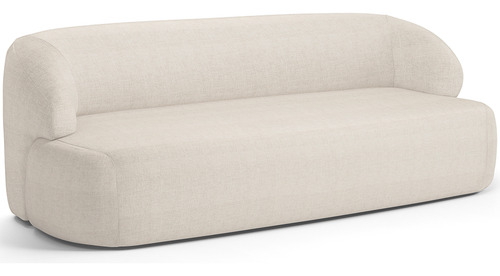 Sofá 3 Lugares Curvo Orgânico Para 180cm Barolo Linho Mescla