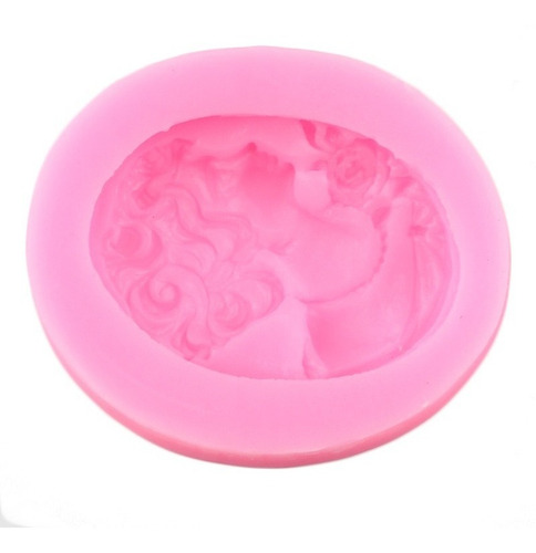 4pcs Molde Silicona Marco Cameo Señora Avatar Fondant Resina