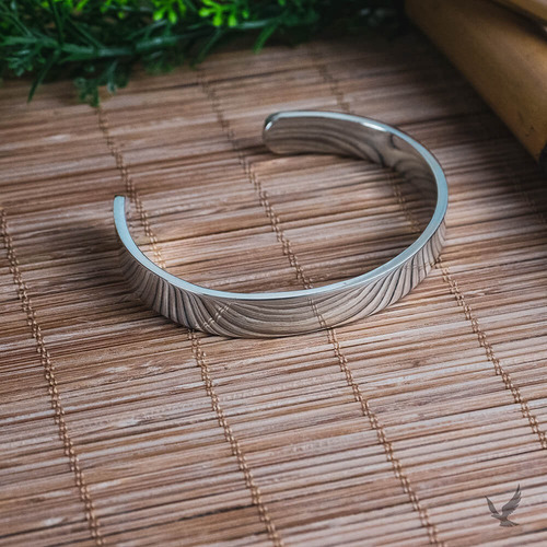 Bracelete De Prata Masculina Artesanal Heron - 9x2,5mm