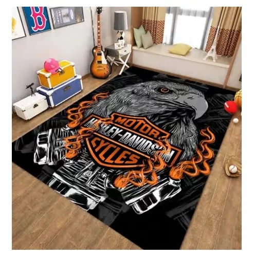  Harley Davidson - Alfombra American Legend, Moto Gp, alfombras  de motorismo, alfombra personalizada, parte trasera antideslizante, alfombra  temática, alfombra para sala de estar, hrly34.4 (47 x 71 pulgadas) = 47.2 x