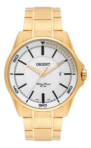 Relógio Orient Masculino Mgss1130 S1kx Aço Dourado Original Cor do fundo Prateado