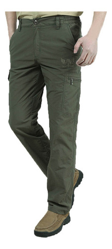 Un Pantalón Tipo Cargo Para Hombre, Casual, Delgado, Con Múl