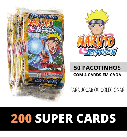 200 Cards Naruto = 50 Pacotinhos/cartinhas/trading Cards