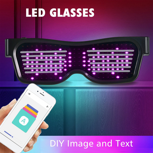 Q Lentes Brillantes Personalizables Bt Luz Colorido Led