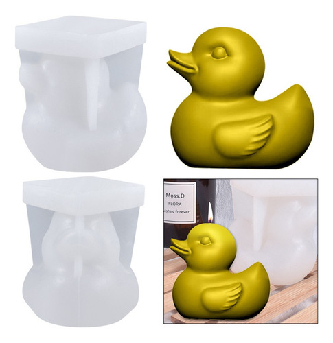 De Molde De Silicona Tridimensional Pequeño Pato Amarillo 3d