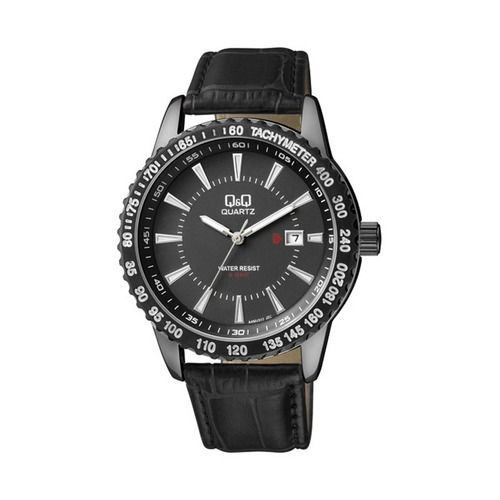Reloj Hombre Q&q A450j, Analogo Acero Cuero Calendario Wr50m