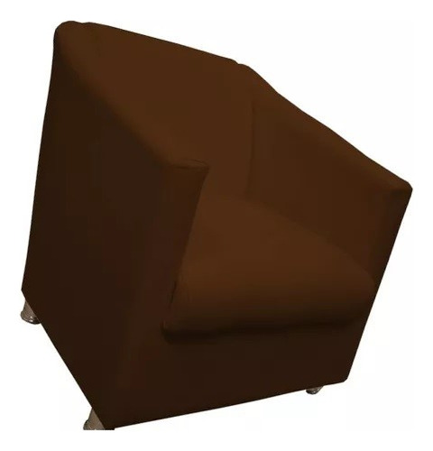Poltrona Biane Suede Marrom Pés Cromado