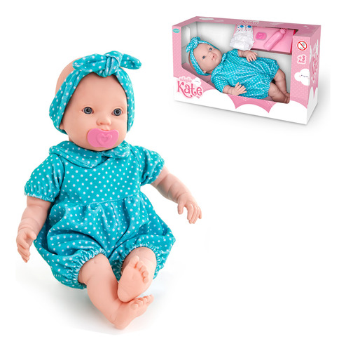 Brinquedo Boneca Faz Xixi Kate Com Acessórios Azul