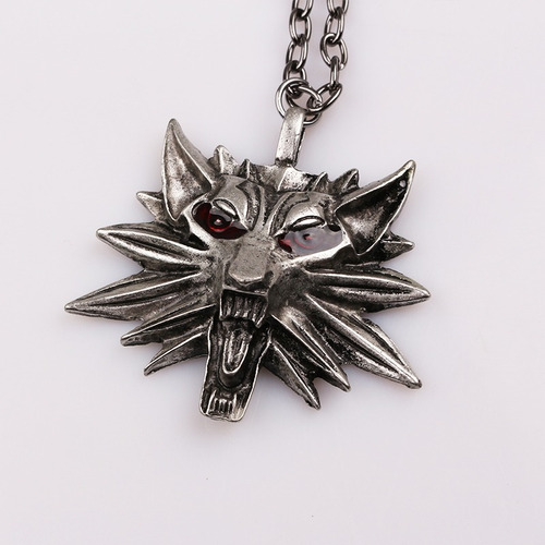 The Witcher 3 Dije Collar Lobo Wild Hunt Ojos Rojos