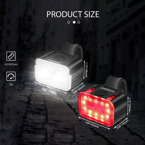 Luces Led Delanteras Y Trasera De Bicicleta Recargables Ip65