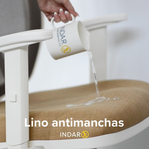 Imagen 4 de 7 de Silla Oficina Indar Alma Blanca C/rueda Parquet Br Regulable