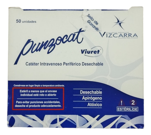 Punzocat Catéter Diferentes Calibres Vizcarra Caja Con 50 Piezas