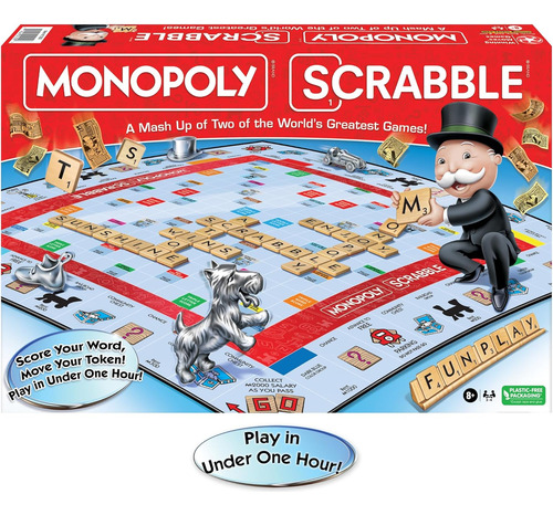 Monopoly Scrabble Game, Juega En Menos De Una Hora, Puntú...