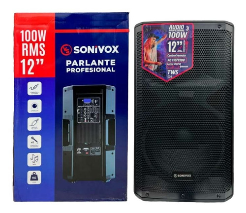 Cabina Parlante 12´´ Bluetooth 100w Micrófono Sonivox Ac312n