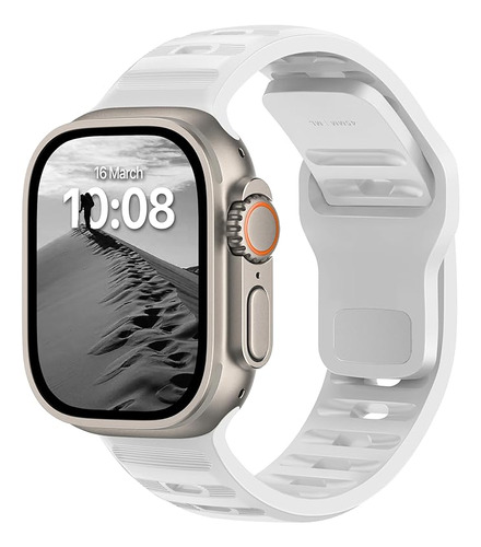 Malla Silicona Deportiva Para  Apple Watch 49/45/44/42mm Bla