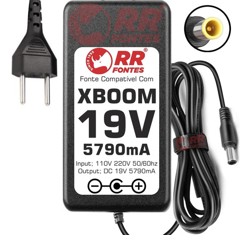 Fonte 19v 5790ma Compativel Com Caixa Som LG Xboom Go Xg9