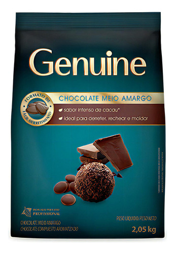 Genuine Chocolate Em Gotas Meio Amargo 2,05kg