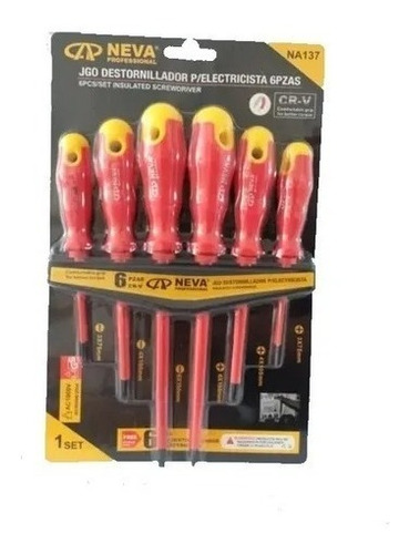 Jgo Destronillador Electricista 6pcs Neva Na-137