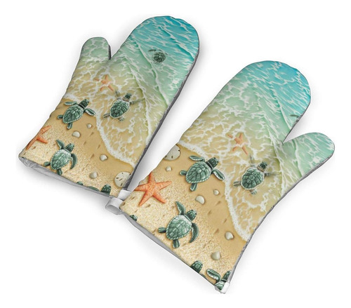 Guantes De Cocina Turtles On The Beach, Mitones De Horn...