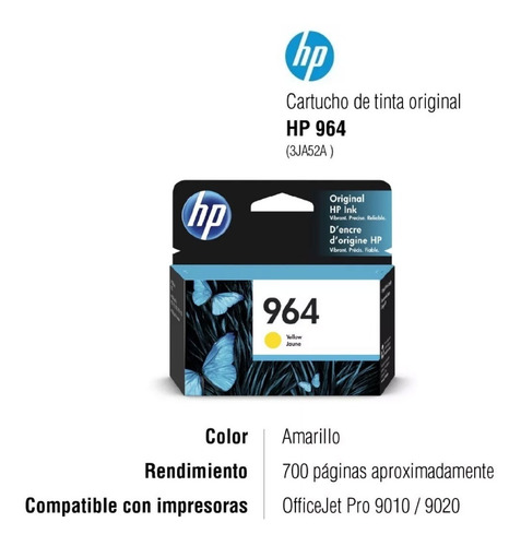 Imagen 2 de 4 de Cartucho Hp 964 Cian Magenta Amarillo Original Por Unidad