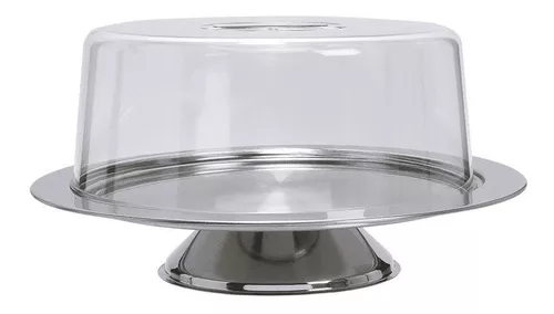 Prato Com Cúpula Vision Prato De 33 Cm Aço Inox Forma Inox