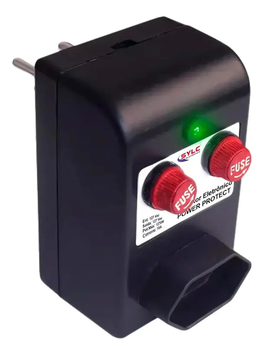 Protetor Elétrico Sylc 10A Preto para Geladeira e Eletrodomésticos