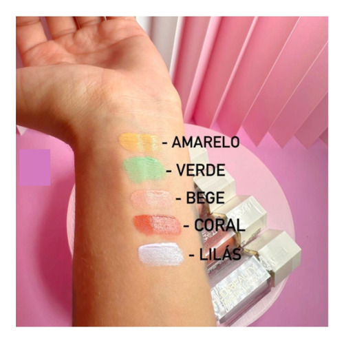 Corretivo Líquido Colorido 5 Cores 10g - Hudabeauty