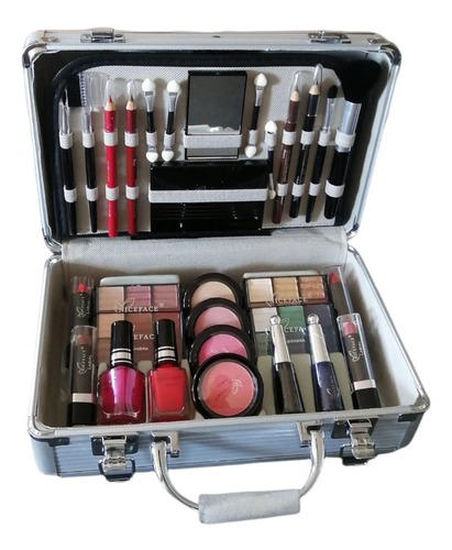 Kit Con Maquillaje Prosefional Labial Esmaltes Sombra Ojos