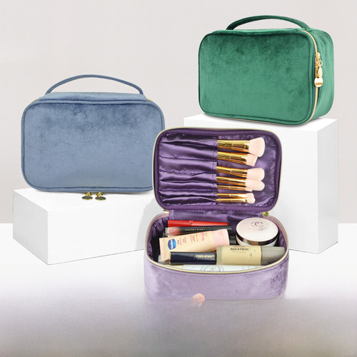Neceser De Terciopelo Portátil Y Elegante Para Maquillaje