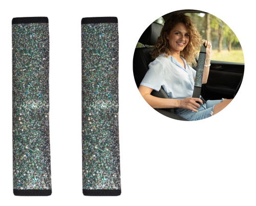 Funda Protector Cubre Cinturón Seguridad Auto Glitter Cuero