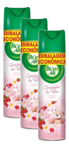 3 Air Wick Bom Ar Adorizador Aroma Cheirinho De Talco 360ml