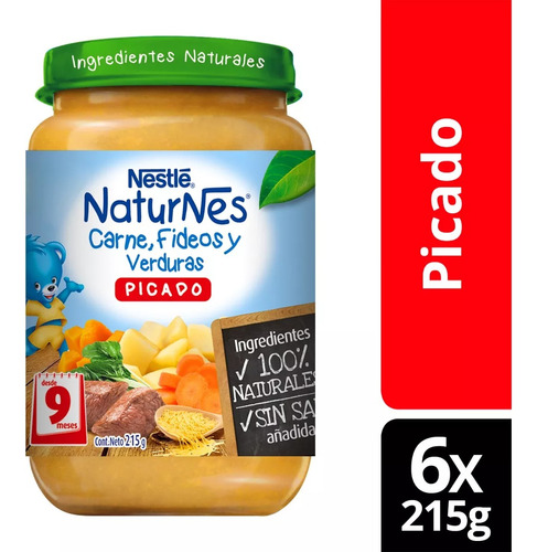 Picado Nestlé® Naturnes® Carne, Fideos Y Verduras 215g X6