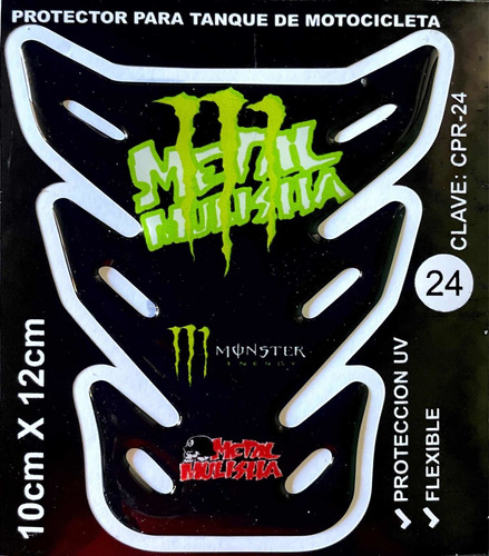 Protector De Tanque Moto Tank Pad Metal Mulisha Monster