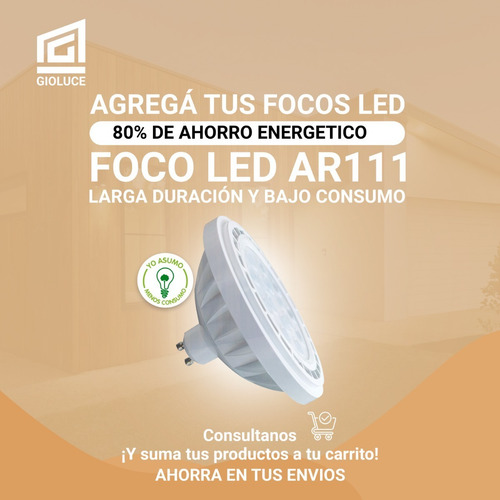 Riel Base Spot Local Tacho 3 Luces Ar111 Led Aplique Movil