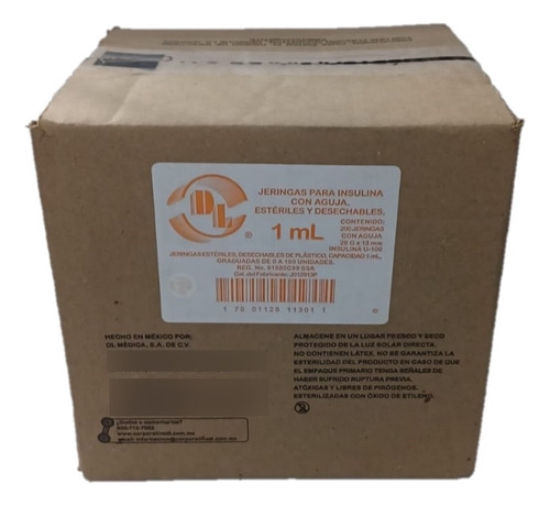 Jeringa De Plástico 1 Ml Con Aguja 29x13 Estéril C/200 Pza 1 Ml