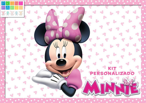 Minnie Rosa Kit Imprimible Personalizado Candy Bar Y Tarjeta