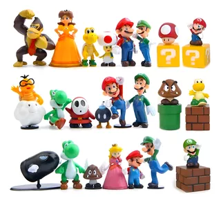 Super Mario Bross, Luigi, Mario, Juguetes Niños 23piezas