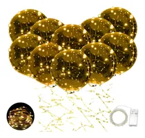 Comprar 10 Globos Burbuja Cristal Con Luz Transparente Led Calido
