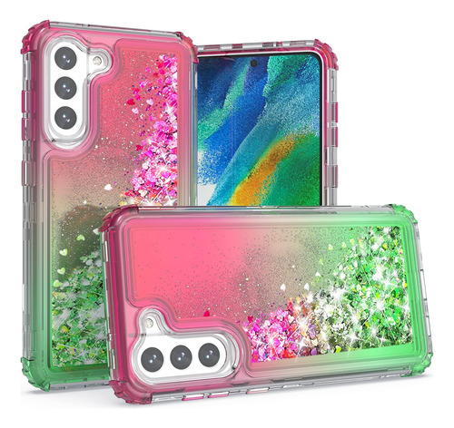 Funda Para Galaxy S21 Fe Saweno 3 En 1 Hot Pink/green